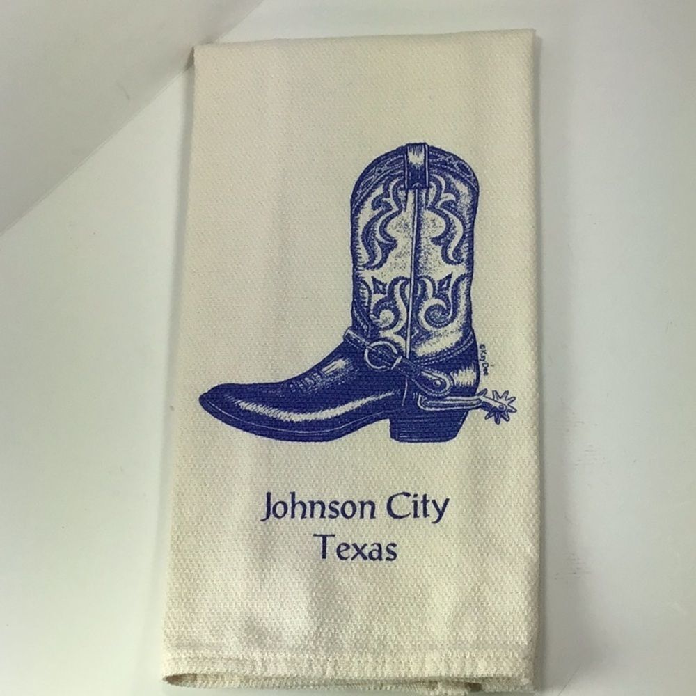 Kay Dee Designs Johnson City Texas Tea Towel Cowboy Boot